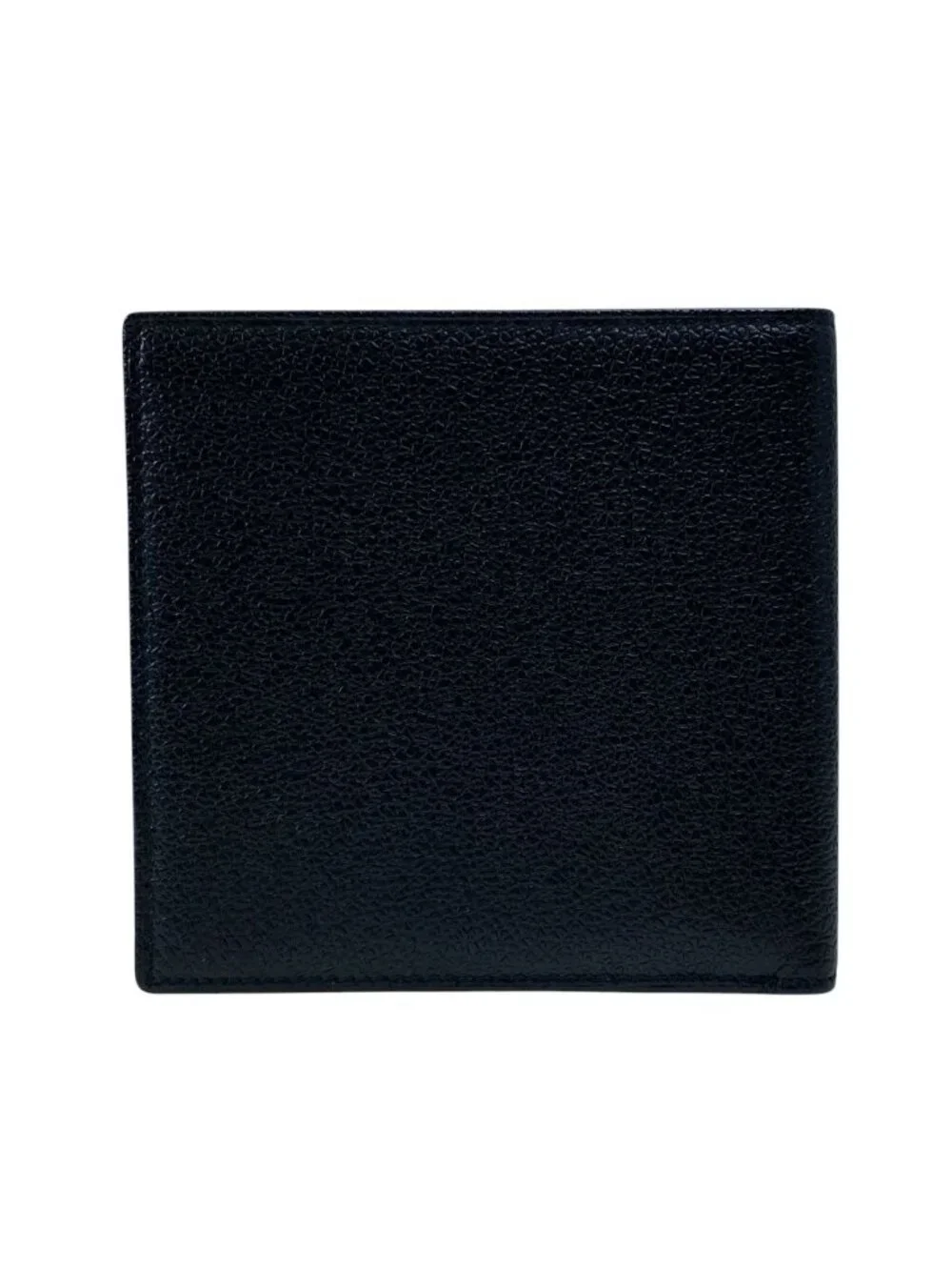 Bvlgari Logo Bifold Wallet Folding Billfold Leather Black Practical